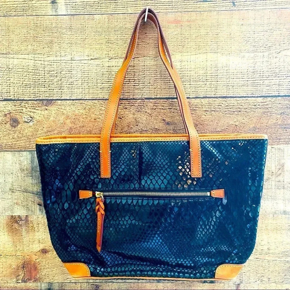 Dooney & Bourke Snakeskin Charleston Shopper Tote - Picture 3 of 11